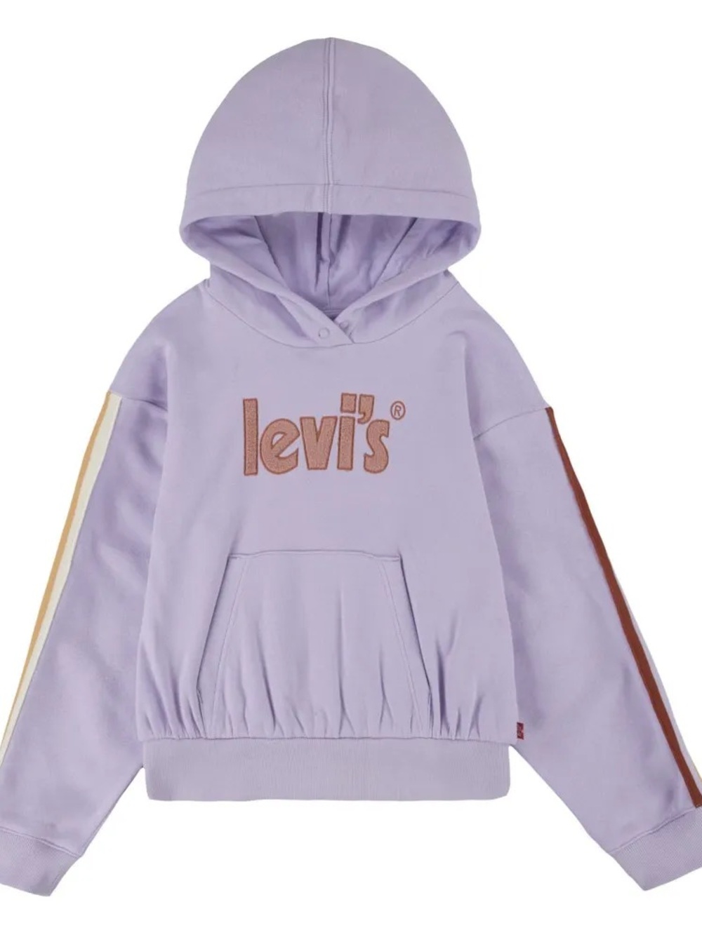 NWT Levi’s Pullover With Tapin hoodie Lilac Lavender Stripes Girl’s Large 12 13